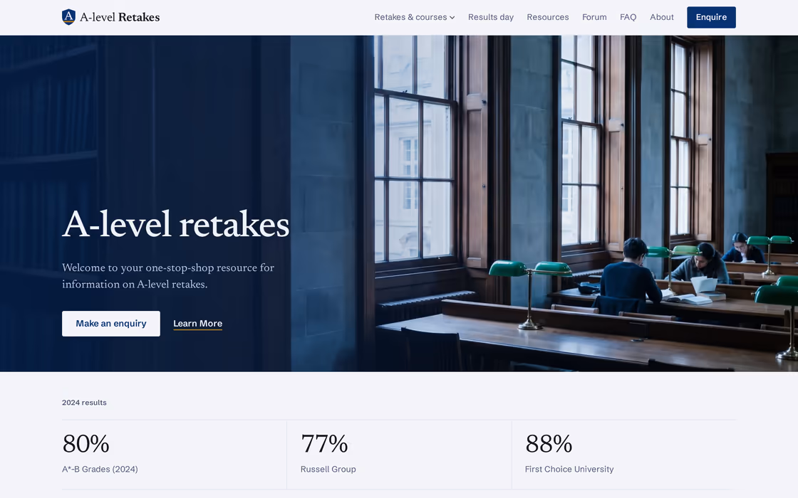 The A-level Retakes homepage