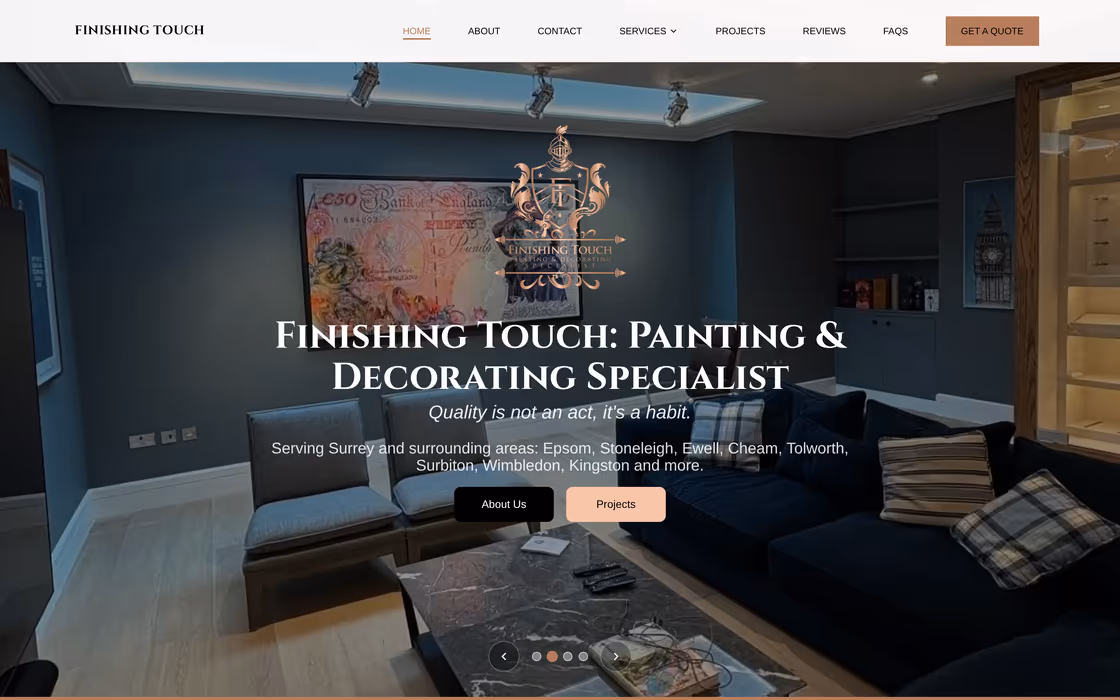 The Finishing Touch homepage
