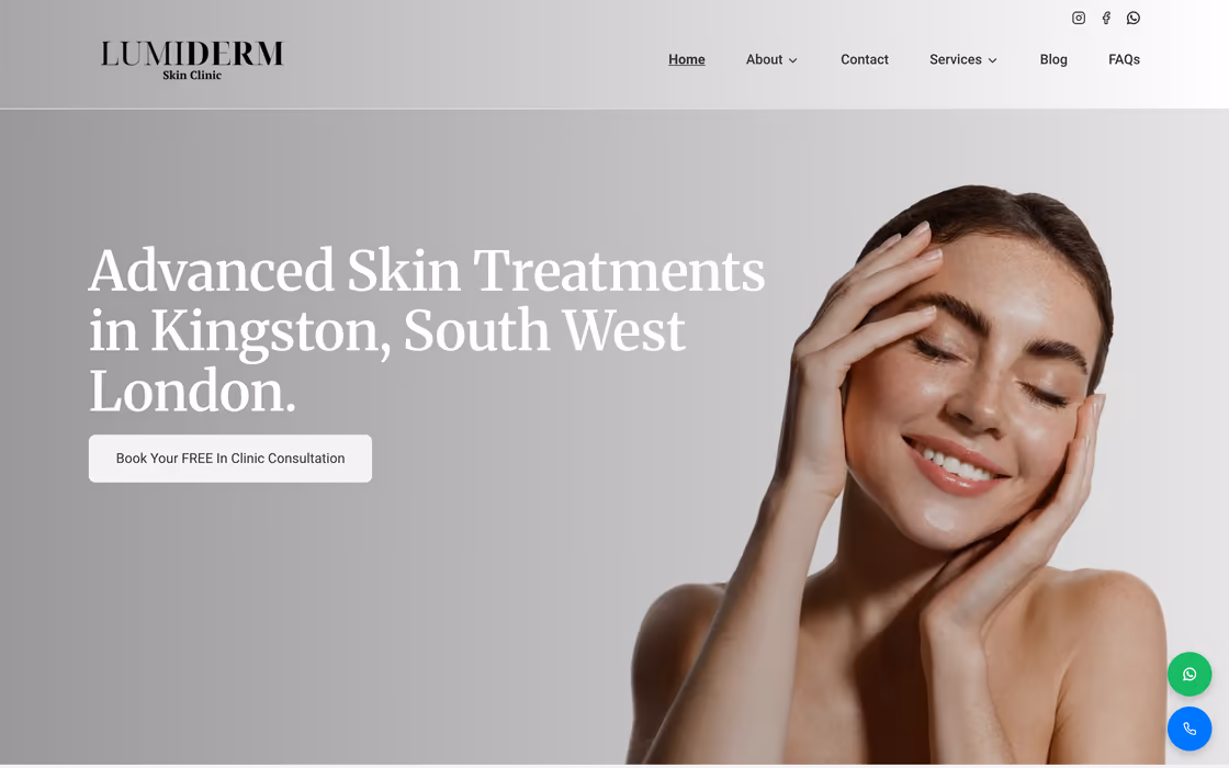 The Lumiderm Skin Clinic homepage