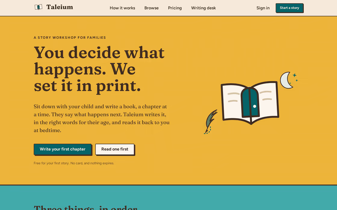 The Taleium homepage